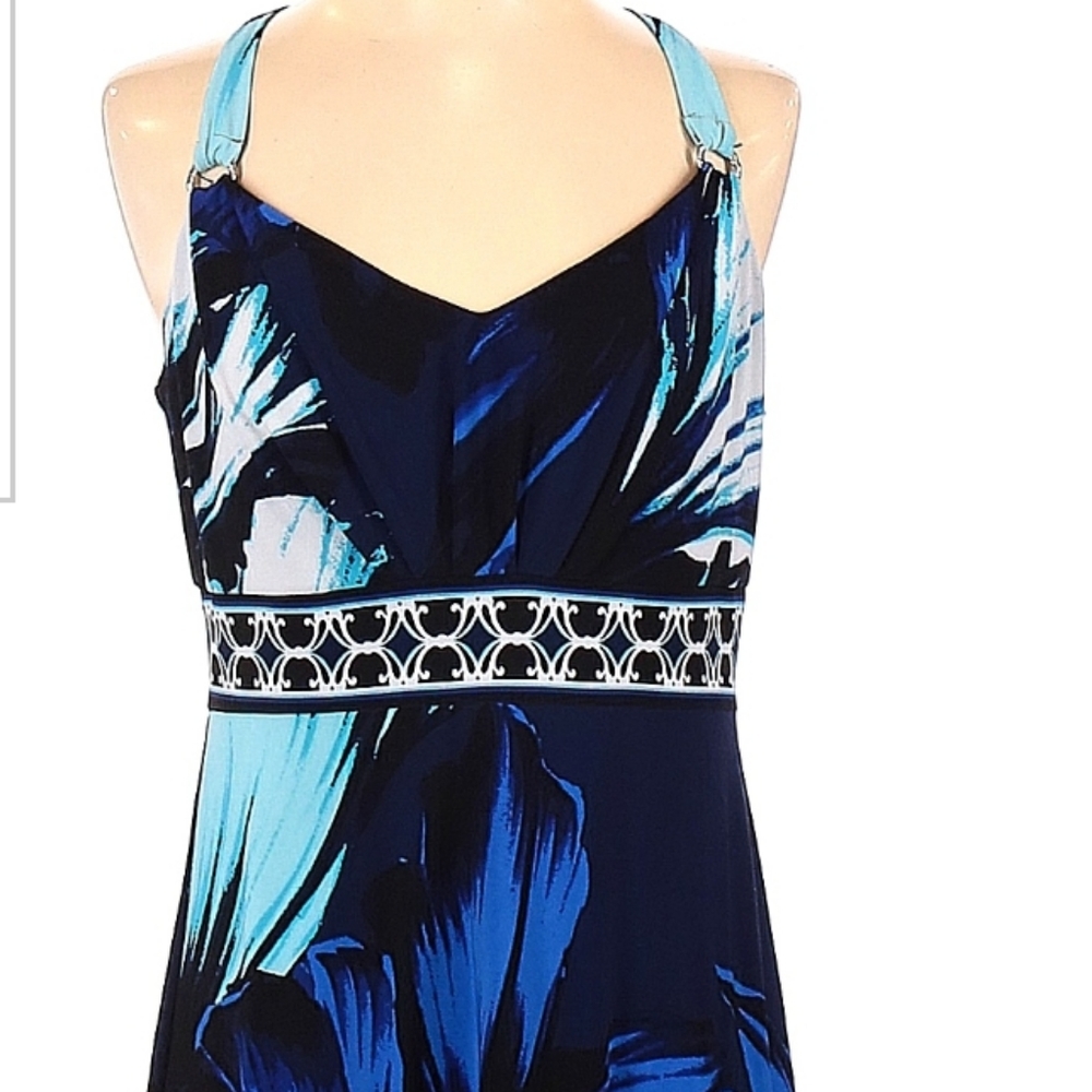 WHBM Womans Blue Tropical Short Dress Size Small